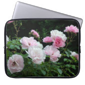  roze en witte rozenbloemen. Floral foto Laptop Sleeve (Voorkant)