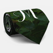 roze en witte rozenbloemmonogram, stropdas. stropdas (Opgerold)