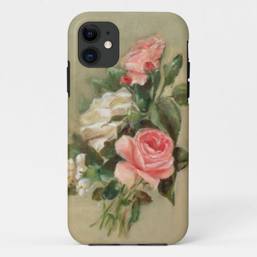 Roze en witte rozenboeket Case-Mate iPhone case (Achterkant)