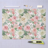 Roze en witte rozengewas tissuepapier (Craft)