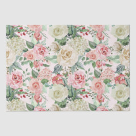 Roze en witte rozengewas tissuepapier