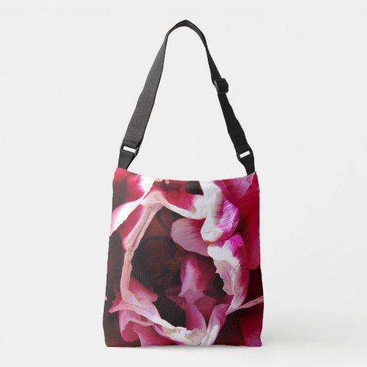 Roze en witte rozenkruisroze Canvas tas (Voorkant)