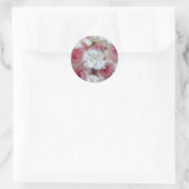 Roze en witte rozenomenvelop Stickers (Tas)