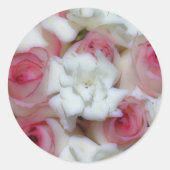 Roze en witte rozenomenvelop Stickers (Voorkant)