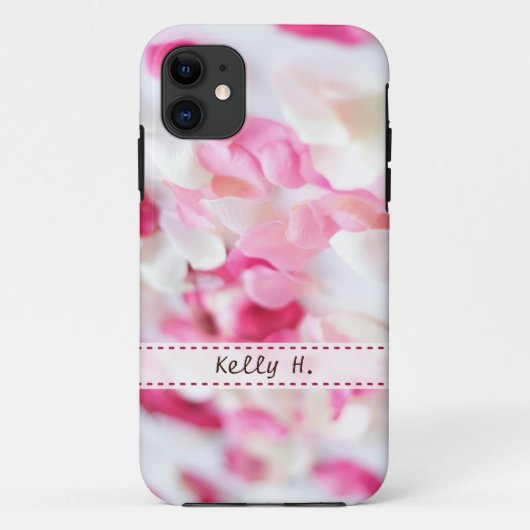 Roze en witte rozenpitalen Case-Mate iPhone case (Achterkant)