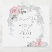 Roze en witte rozenwagentjes sparkling wijnetiket (Enkel label)