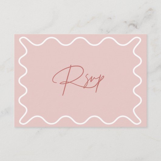 Roze en witte RSVP-kaart met witte rand Informatiekaartje (Achterkant)