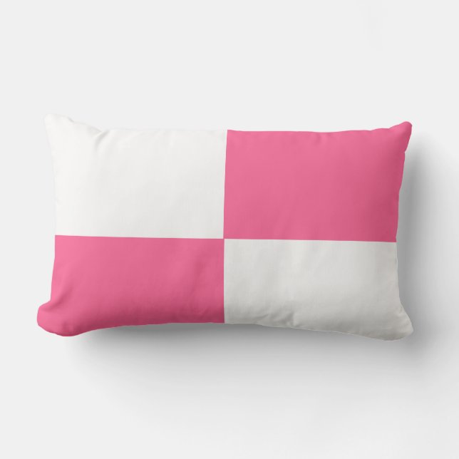 roze en witte ruitjes patroon kussen (Voorkant)