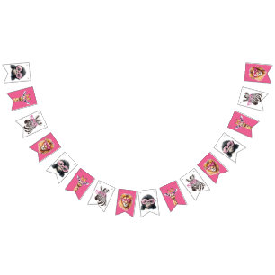 Roze en witte safari dier vlaggenlijn banner