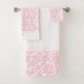 Roze en witte schade bad handdoek (Insitu)