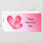 Roze en witte schattige harten feestdagenkaart (Voorkant / Achterkant)