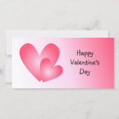 Roze en witte schattige harten feestdagenkaart (Voorkant)