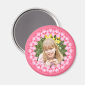 Roze en witte schattige harten sjabloon magneet (Voorkant / Achterkant)