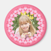 Roze en witte schattige harten sjabloon magneet (Voorkant)