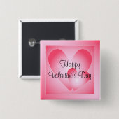 Roze en witte schattige harten vierkante button 5,1 cm (Voorkant /achterkant)