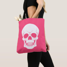 Roze en witte schedelkop Spooky Halloween