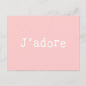 Roze en witte schrijfmachine J'adore Briefkaart (Voorkant)