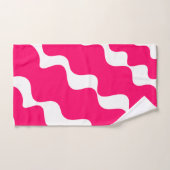 Roze en witte schuine golven patroon bad handdoek (Handdoek)