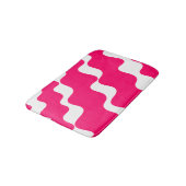 Roze en witte schuine golven patroon badmat (Gekanteld)