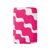Roze en witte schuine golven patroon badmat (Voorkant Verticaal)