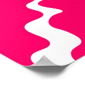 Roze en witte schuine golven patroon poster (Hoek)