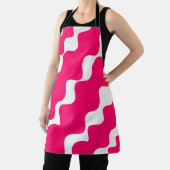 Roze en witte schuine golven patroon schort (Insitu)