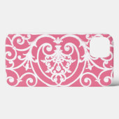 Roze en witte scrollwork Hoesje-Mate iPhone case (Achterkant (horizontaal))
