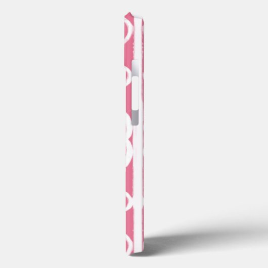 Roze en witte scrollwork Hoesje-Mate iPhone case (Achterkant / Links)