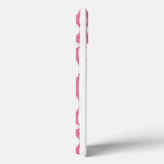 Roze en witte scrollwork Hoesje-Mate iPhone case (Achterkant / Rechts)