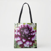 Roze en Witte Sierdahlia Bloem Tote Bag (Voorkant)