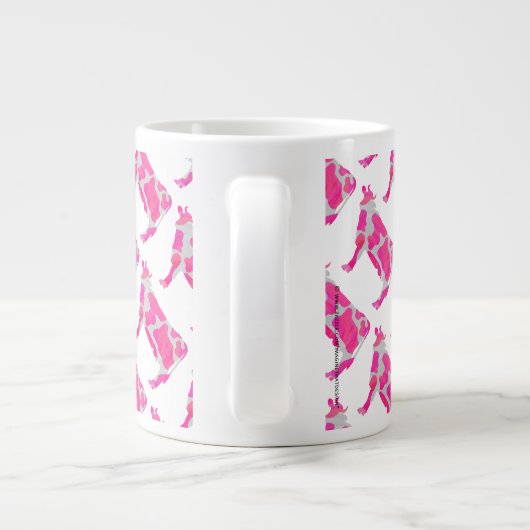 Roze en witte Silhouette Grote Koffiekop (Achterkant)