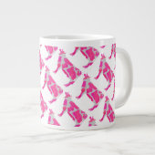 Roze en witte Silhouette Grote Koffiekop (Voorkant rechts)