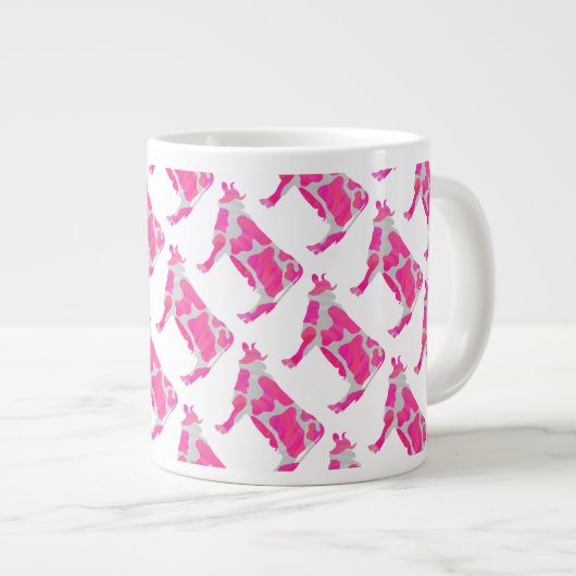 Roze en witte Silhouette Grote Koffiekop (Voorkant rechts)