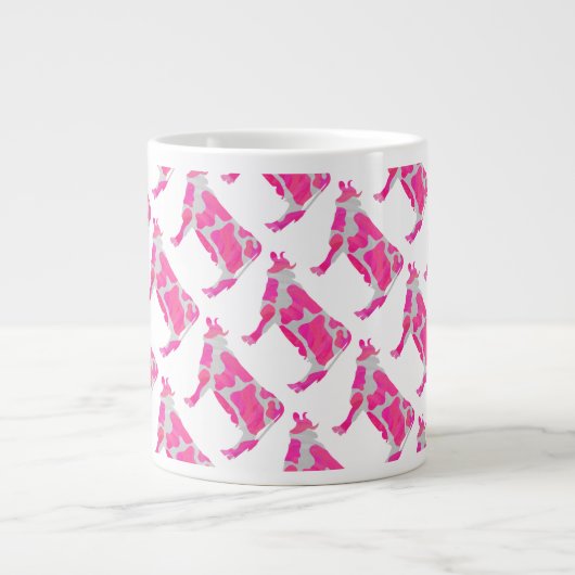 Roze en witte Silhouette Grote Koffiekop (Voorkant)