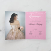 Roze en witte Silhouette met Moon Quinceanera (Binnen)