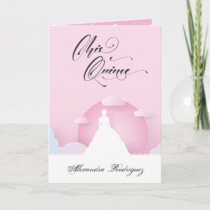 Roze en witte Silhouette met Moon Quinceanera