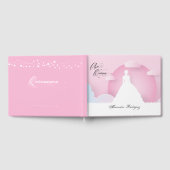 Roze en witte Silhouette met Moon Quinceanera Gastenboek (Volledig)