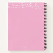 Roze en witte Silhouette met Moon Quinceanera Notitieboek (Achterkant)