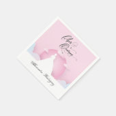 Roze en witte Silhouette met Moon Quinceanera Servet (Hoek)