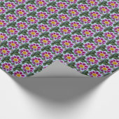 Roze en witte single Dahlia Floral Cadeaupapier (Hoek)