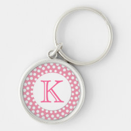 Roze en witte Sleutelhanger