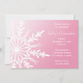 Roze en witte sneeuwvlok Winter Quinceañera Invite Kaart (Voorkant)