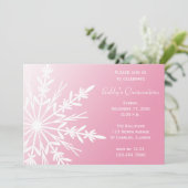 Roze en witte sneeuwvlok Winter Quinceañera Invite Kaart (Staand voorkant)