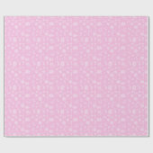 roze en witte sneeuwvlokken cadeaupapier (Vlak)