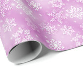 Roze en witte sneeuwvlokken cadeaupapier (Rol Hoek)