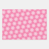 Roze en witte sneeuwvlokken Patroon Kerstmis Inpakpapier Vel (Voorkant 3)