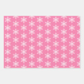Roze en witte sneeuwvlokken Patroon Kerstmis Inpakpapier Vel (Voorkant 2)