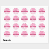 Roze en witte sneeuwvlokken Sticker (Vel)