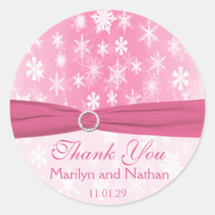 Roze en witte sneeuwvlokken Sticker