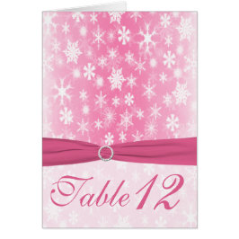Roze en witte sneeuwvlokken Tabelnummer Kaart